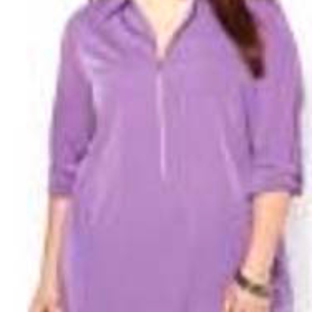ZIP FRONT BLOUSE, CRUSHED GRAPE, SIZE 4X, WRINKLE FREE NO IRON, LONG SLEEVES WIT